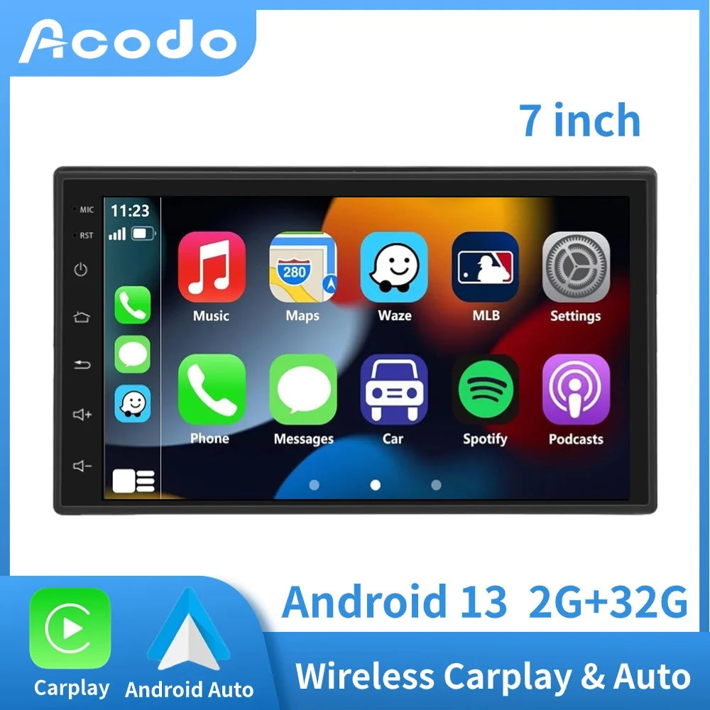 ACODO Android Car Player 7 inch Wireless Carplay Auto Radio With WiFi Bluetooth FM Navigation Autoradio Stereo